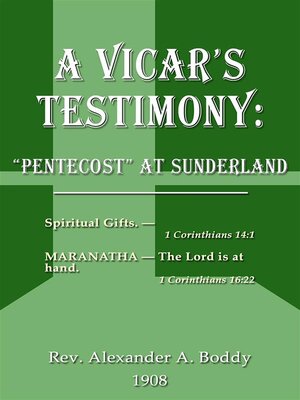 cover image of A Vicar's Testimony -